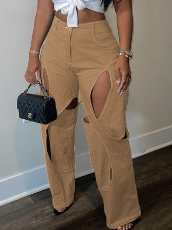 Cutout High - Waist Flare Plants - TayDiane