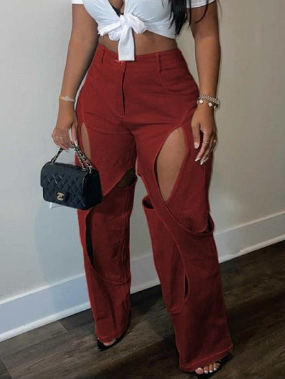 Cutout High - Waist Flare Plants - TayDiane