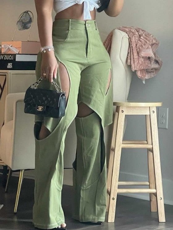 Cutout High - Waist Flare Plants - TayDiane