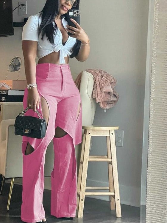 Cutout High - Waist Flare Plants - TayDiane