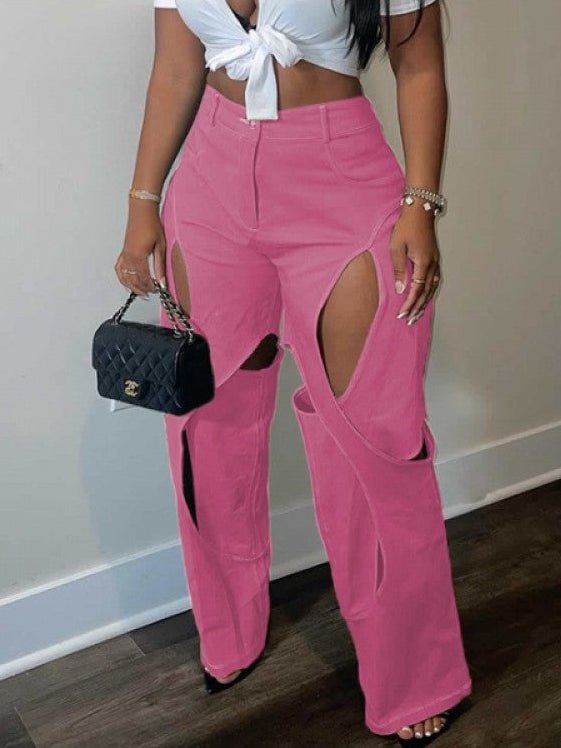 Cutout High - Waist Flare Plants - TayDiane