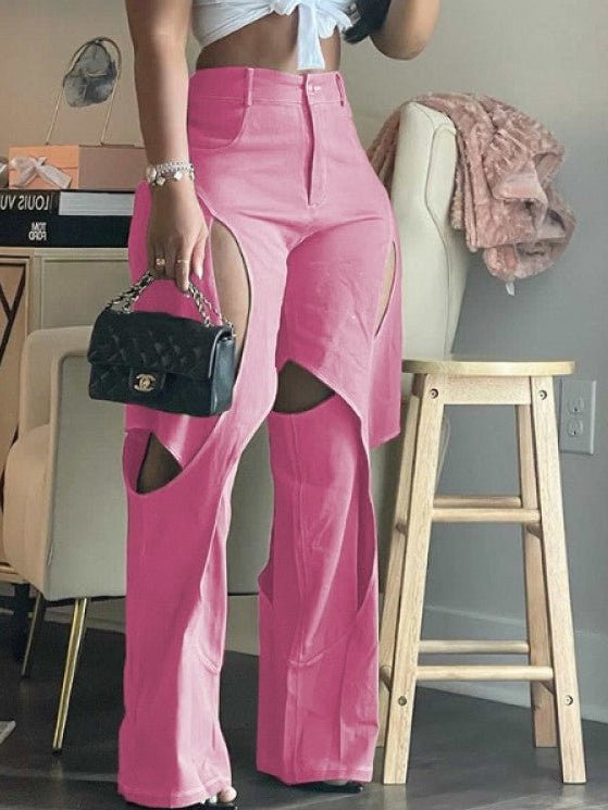 Cutout High - Waist Flare Plants - TayDiane