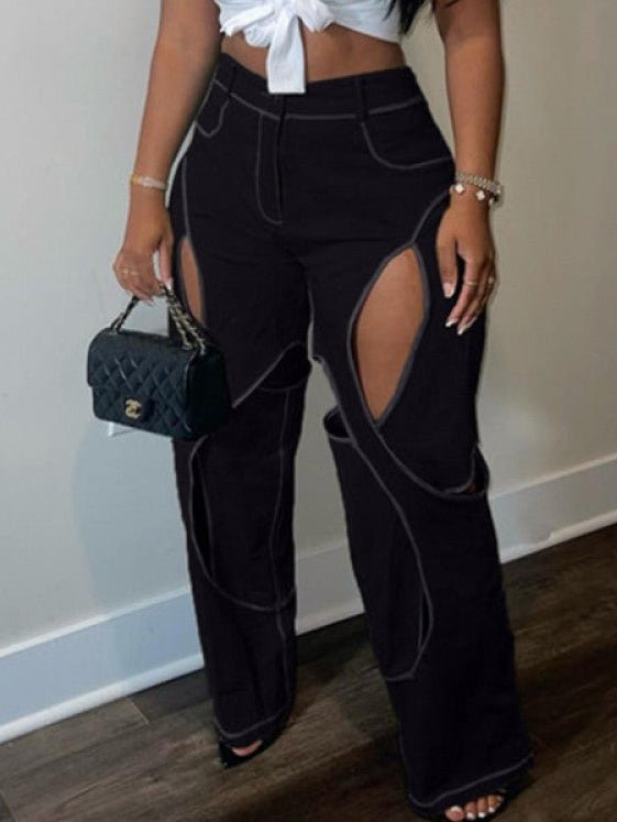 Cutout High - Waist Flare Plants - TayDiane