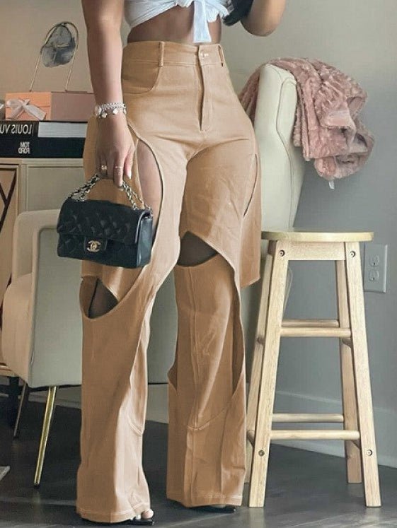 Cutout High - Waist Flare Plants - TayDiane