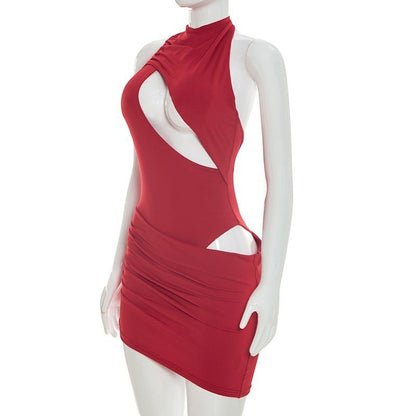 Cutout Ruched Bodycon Mini Dress - Taydiane
