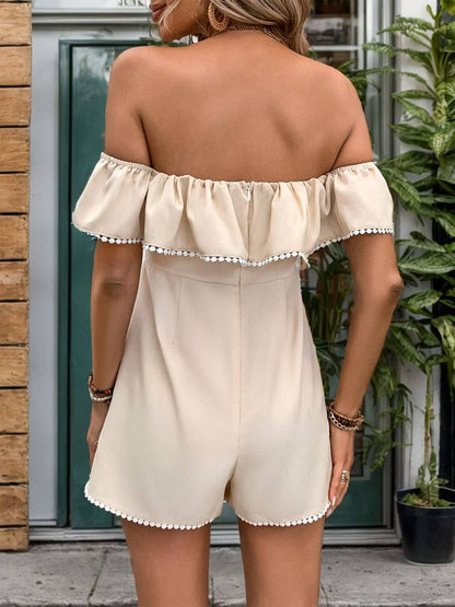 Tied Waist Ruffled Romper