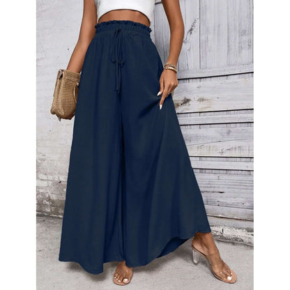 Tied High Waist Wide Leg Pants