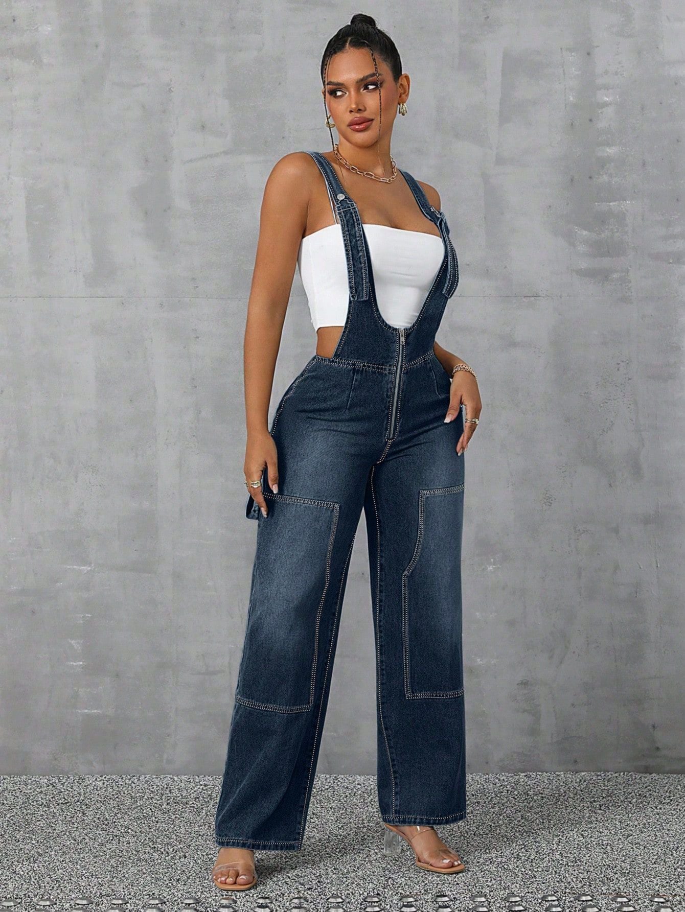 Denim Wide Leg Jumper - TayDiane