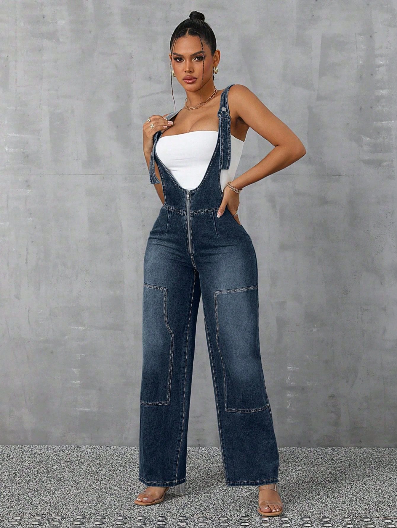 Denim Wide Leg Jumper - TayDiane