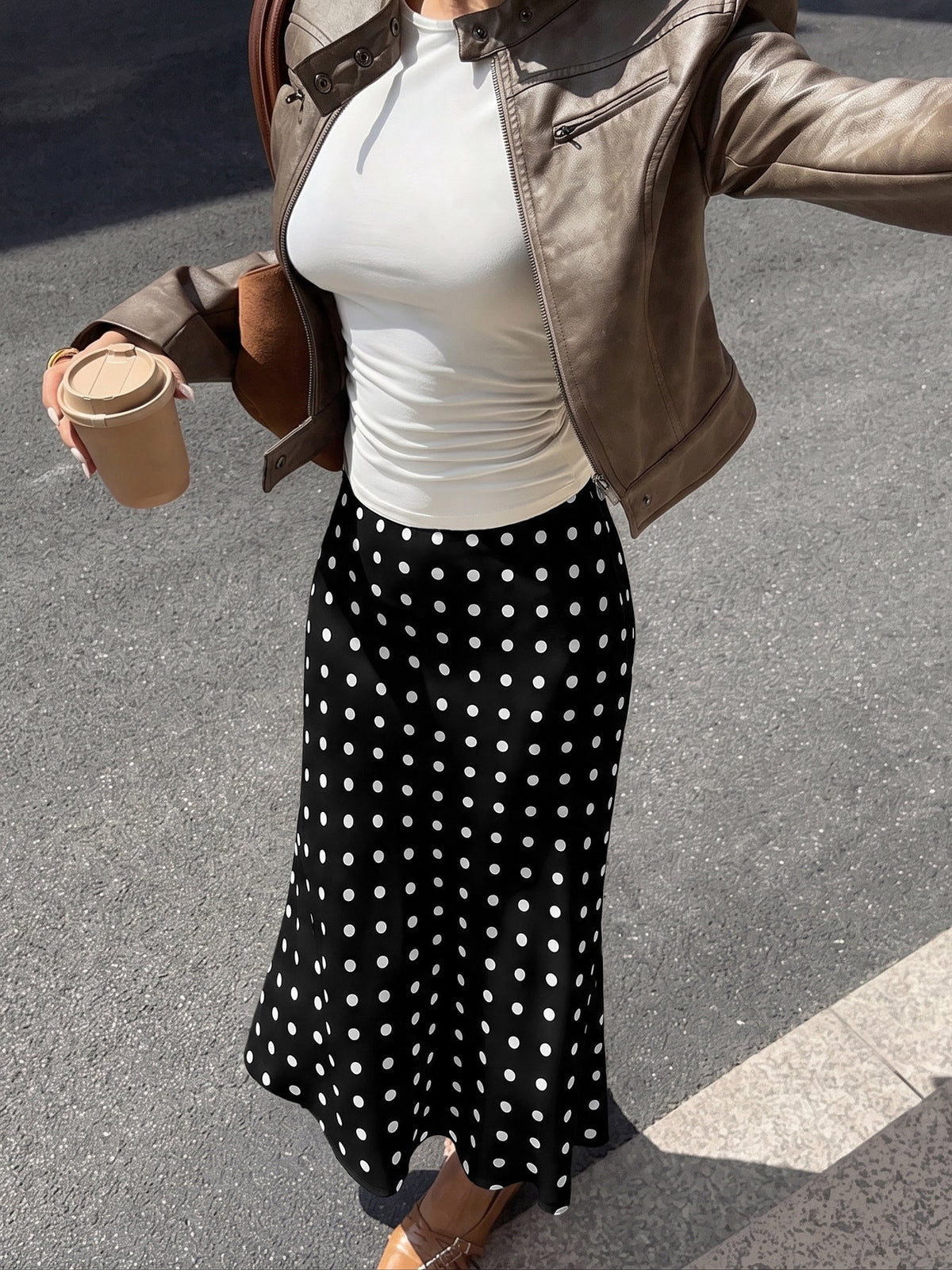 Dottie Polka Dot Midi Skirt - Taydiane