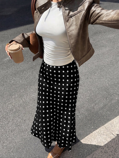 Dottie Polka Dot Midi Skirt - Taydiane