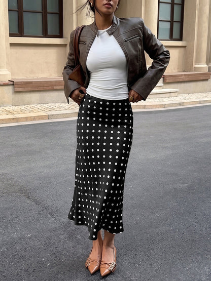 Dottie Polka Dot Midi Skirt - Taydiane