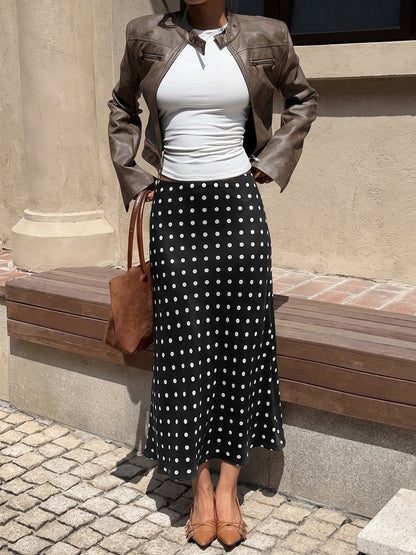Dottie Polka Dot Midi Skirt - Taydiane