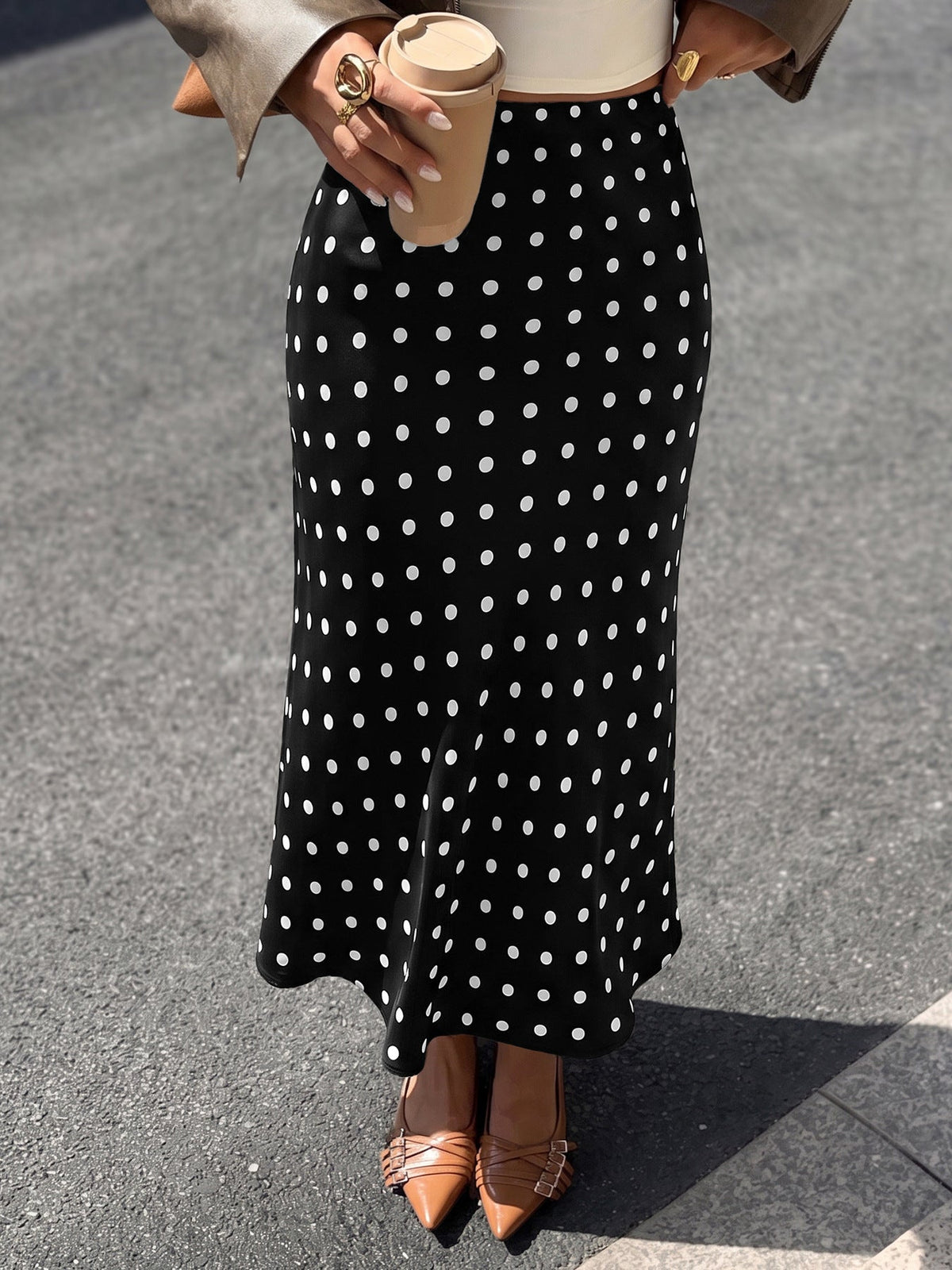 Dottie Polka Dot Midi Skirt - Taydiane