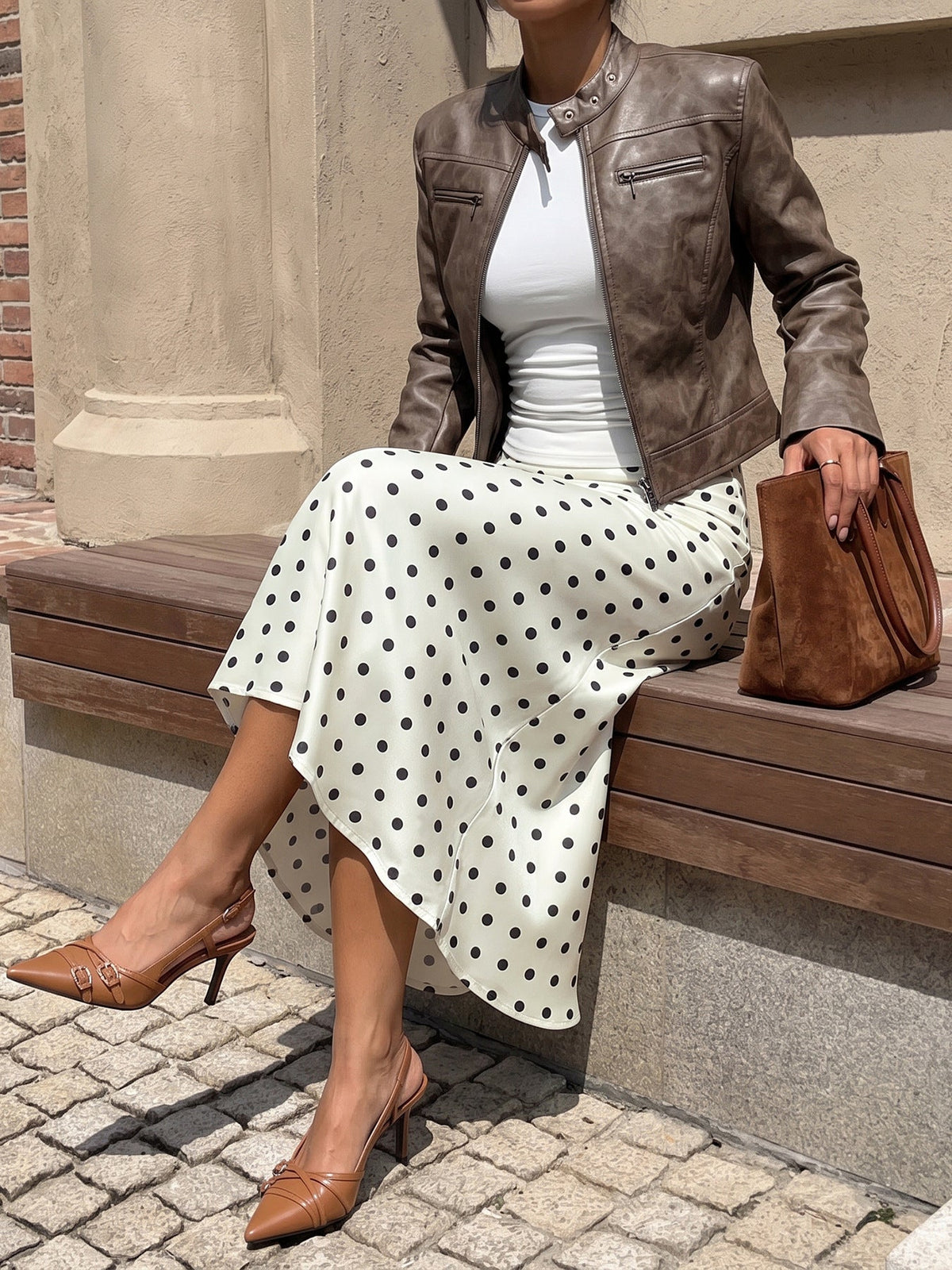 Dottie Polka Dot Midi Skirt - Taydiane