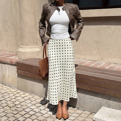 Dottie Polka Dot Midi Skirt - Taydiane