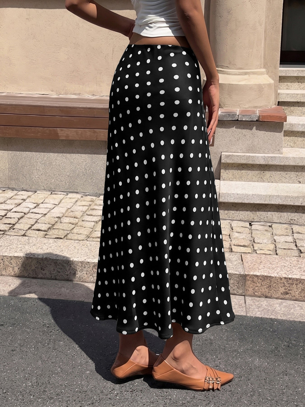Dottie Polka Dot Midi Skirt - Taydiane