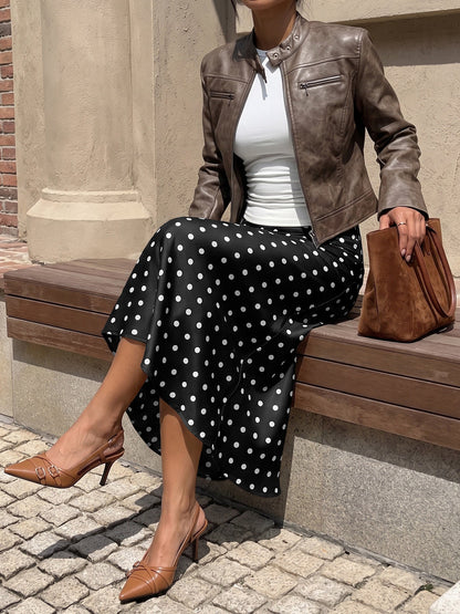 Dottie Polka Dot Midi Skirt - Taydiane