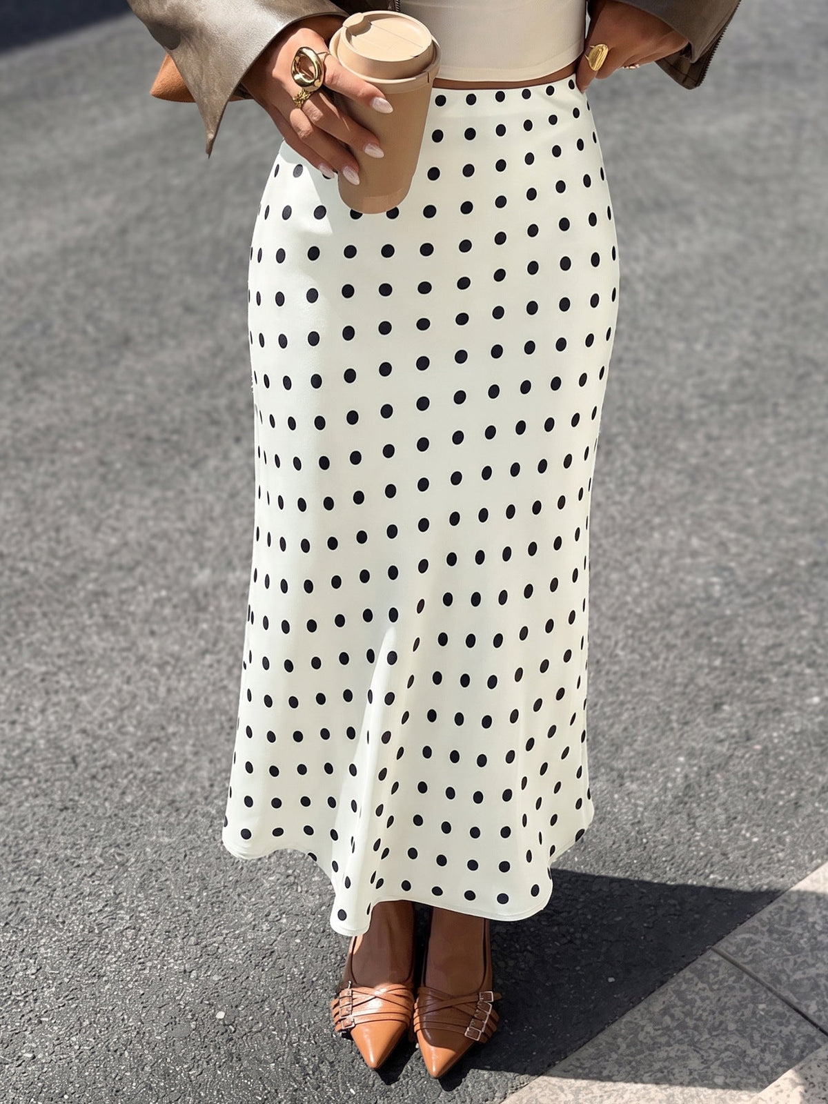 Dottie Polka Dot Midi Skirt - Taydiane