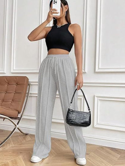 Drawstring Wide Leg Pants with Pockets - TayDiane