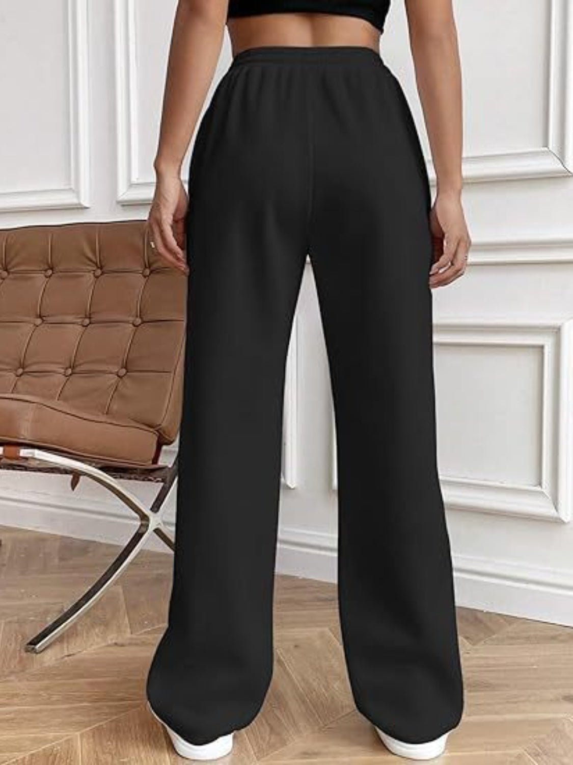 Drawstring Wide Leg Pants with Pockets - TayDiane