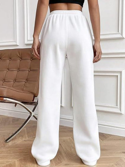 Drawstring Wide Leg Pants with Pockets - TayDiane