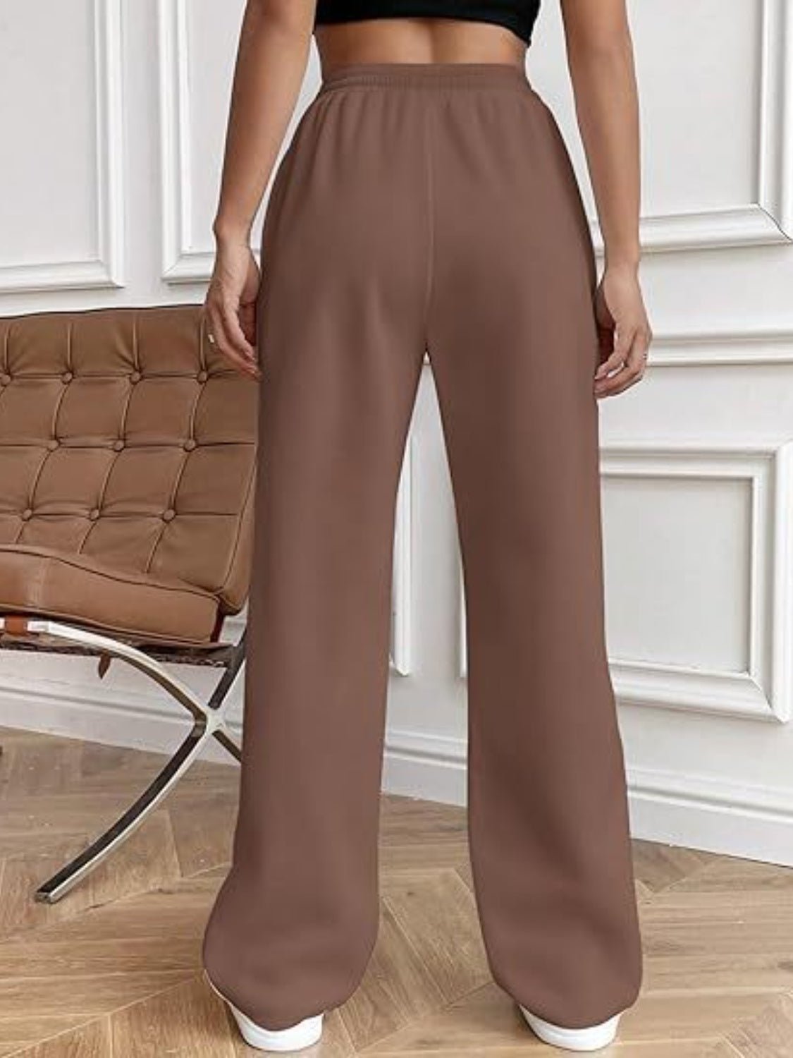 Drawstring Wide Leg Pants with Pockets - TayDiane