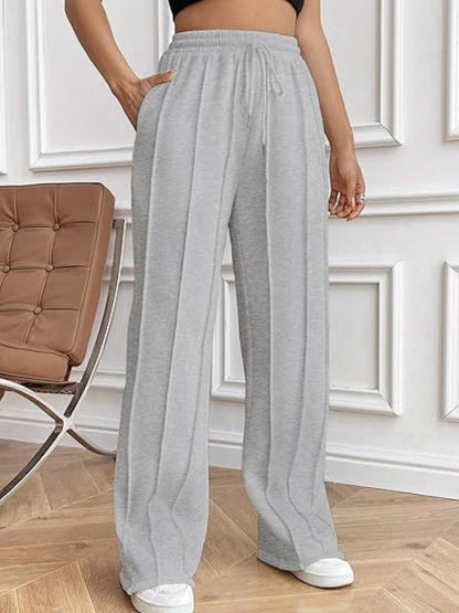 Drawstring Wide Leg Pants with Pockets - TayDiane