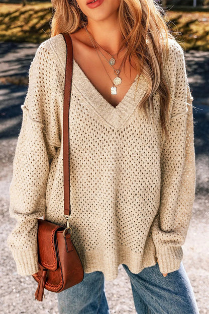 Dropped Shoulder Oversized Sweater - TayDiane