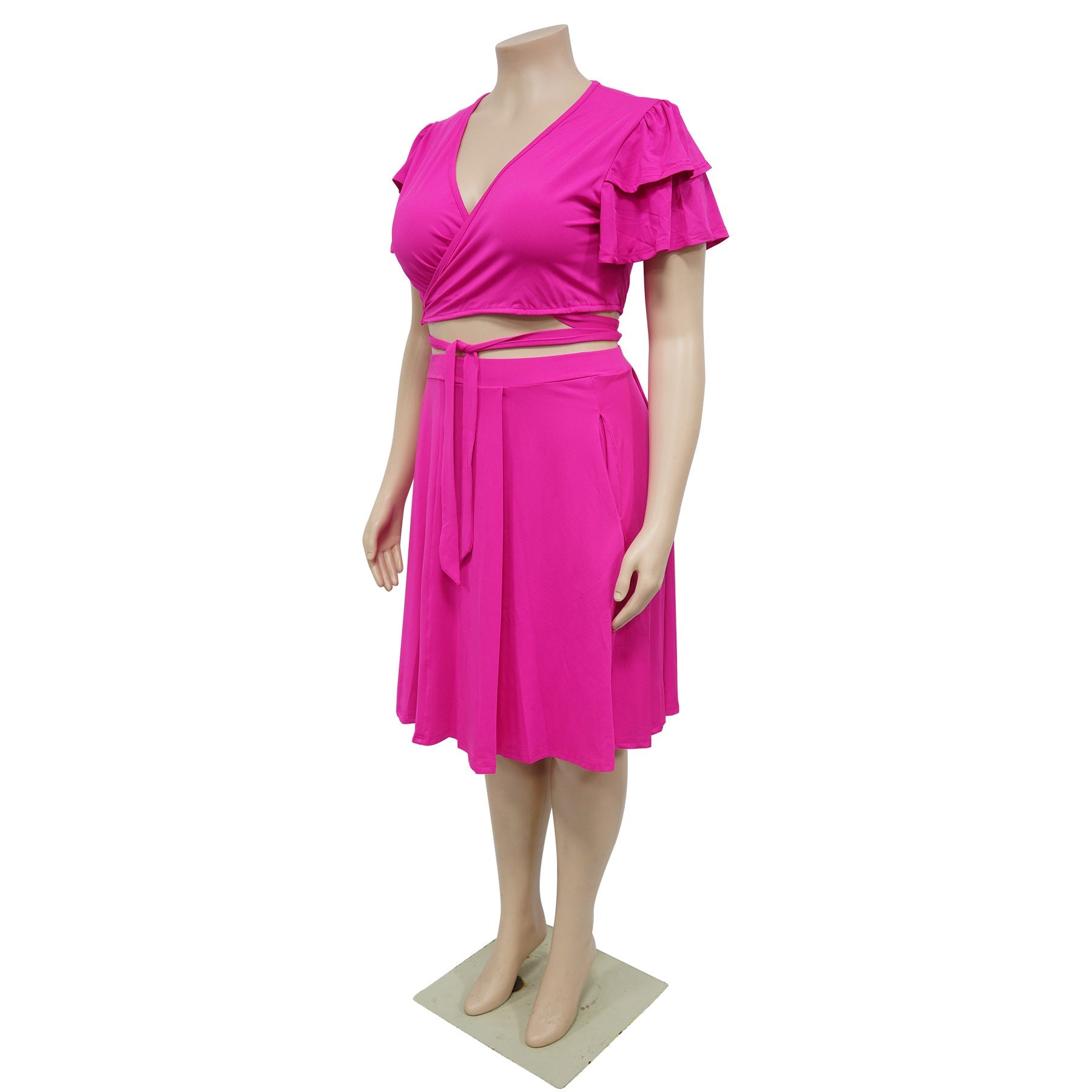 Effortless Charm Curvy Size Skirt Set - Taydiane