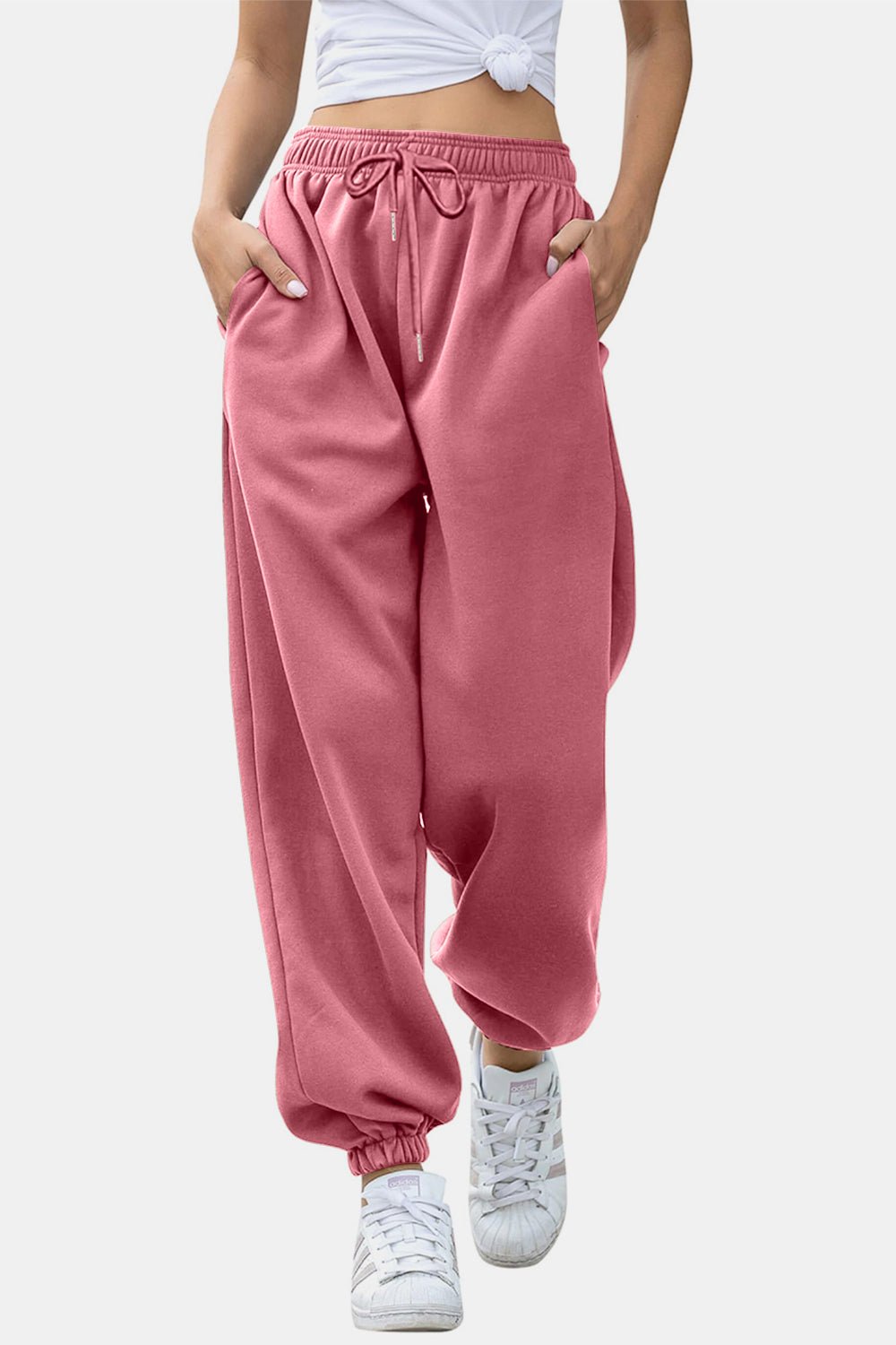 Elastic Waist Joggers with Pockets - TayDiane