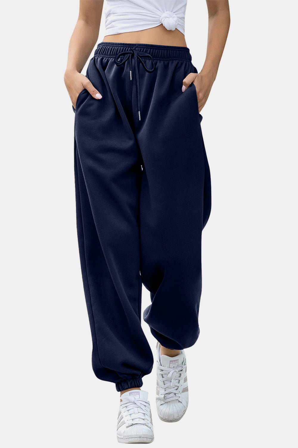 Elastic Waist Joggers with Pockets - TayDiane