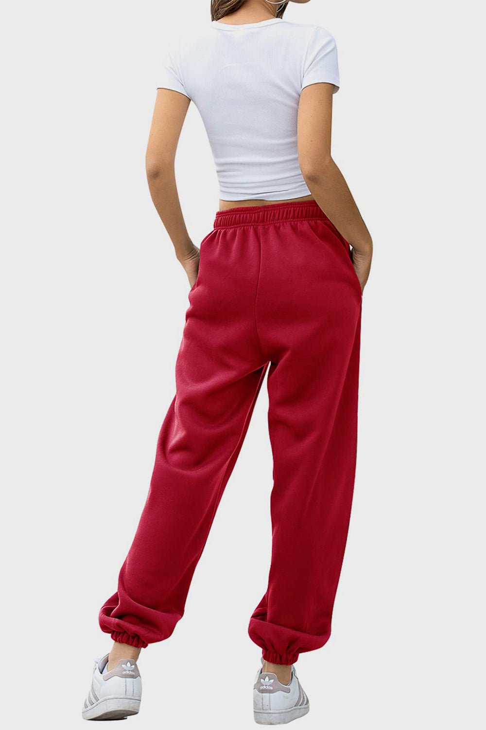 Elastic Waist Joggers with Pockets - TayDiane