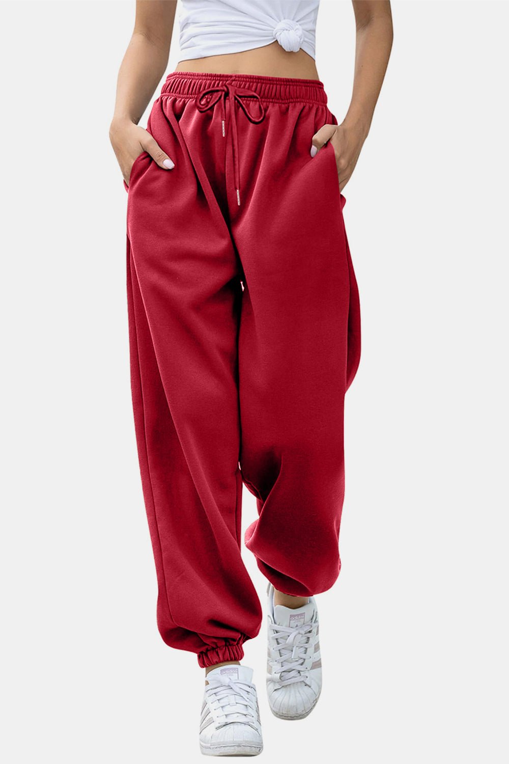 Elastic Waist Joggers with Pockets - TayDiane