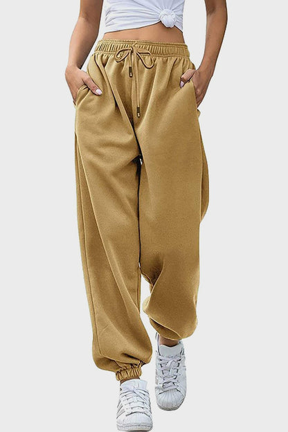 Elastic Waist Joggers with Pockets - TayDiane