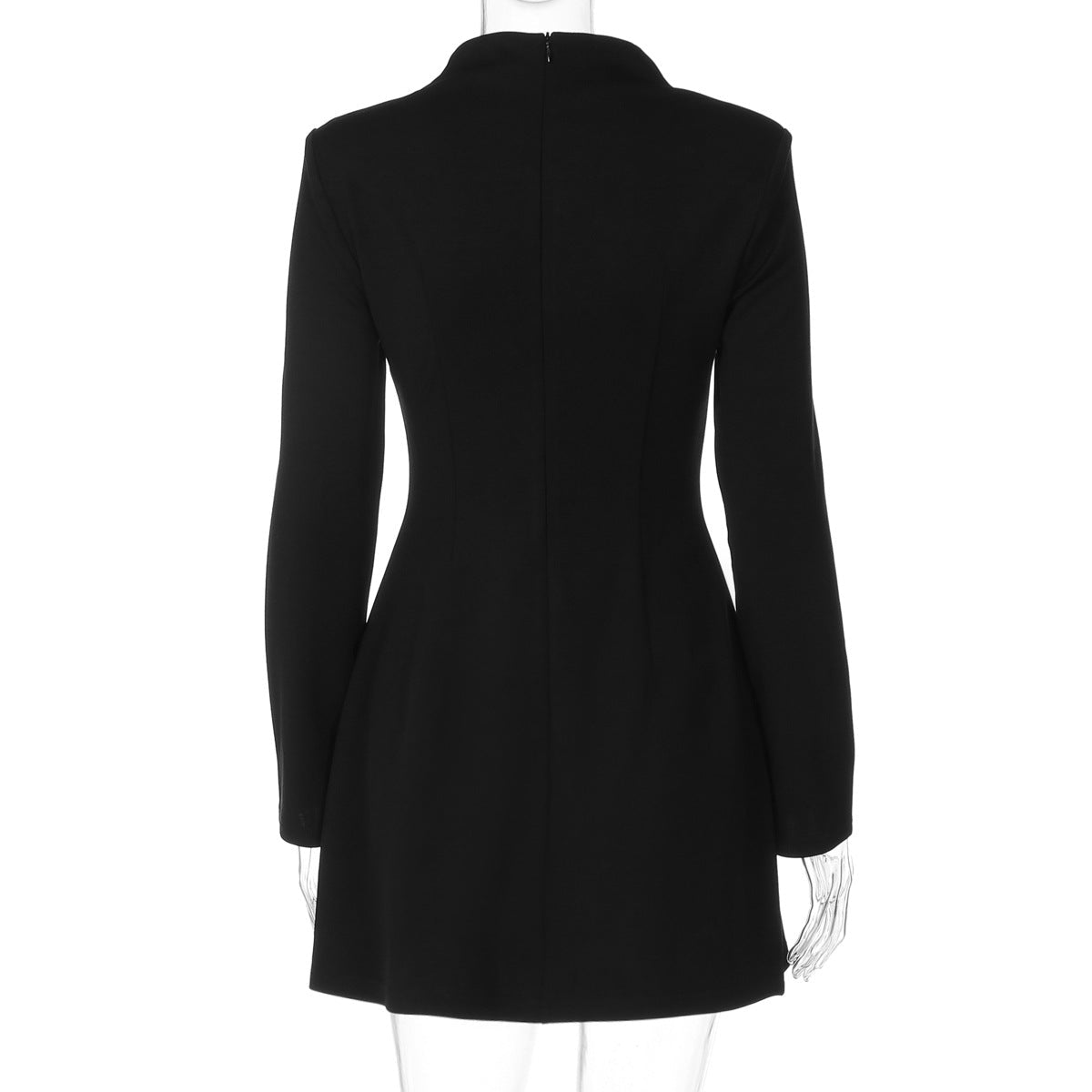 Elegant Button Front A - Line Blazer Mini Dress - Taydiane