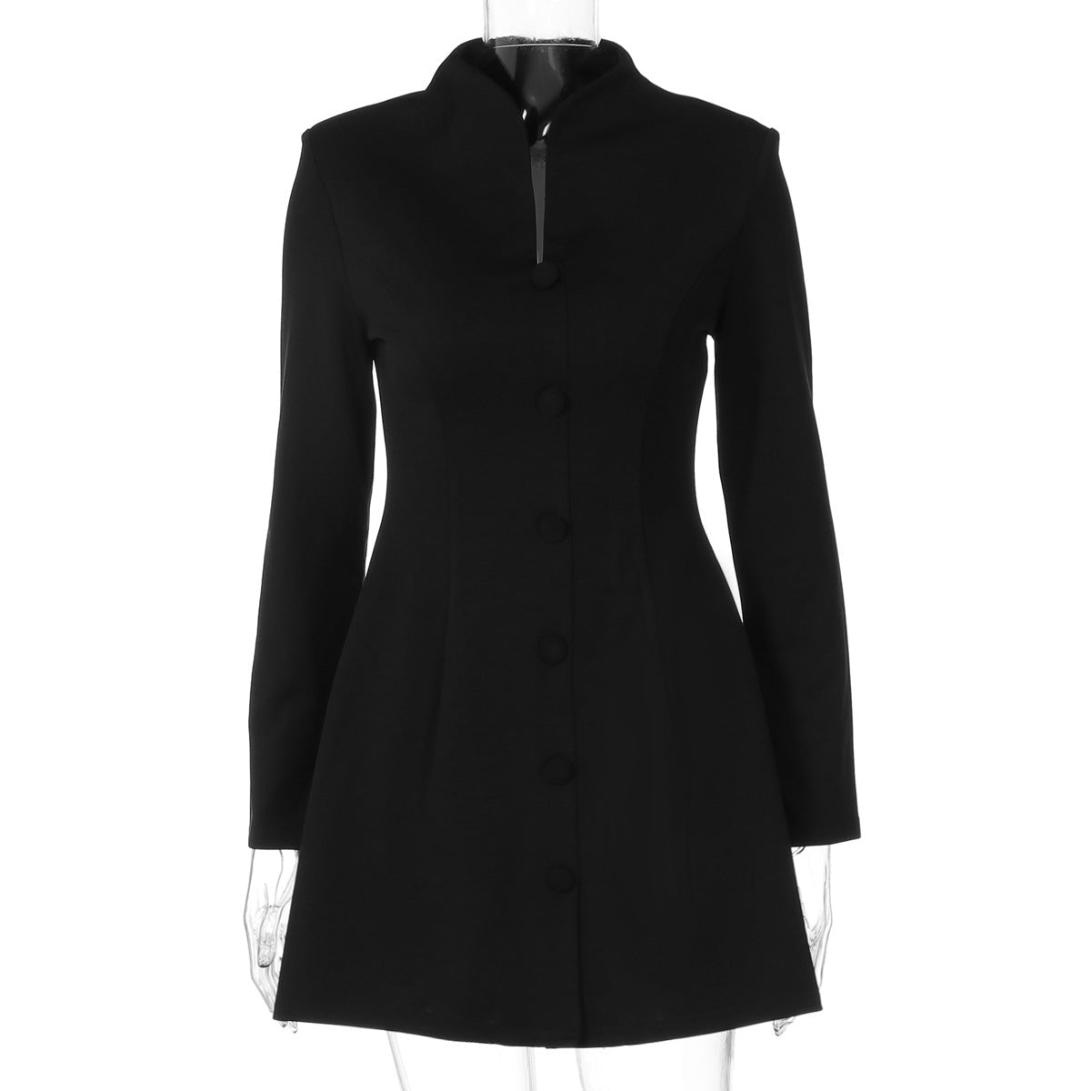 Elegant Button Front A - Line Blazer Mini Dress - Taydiane