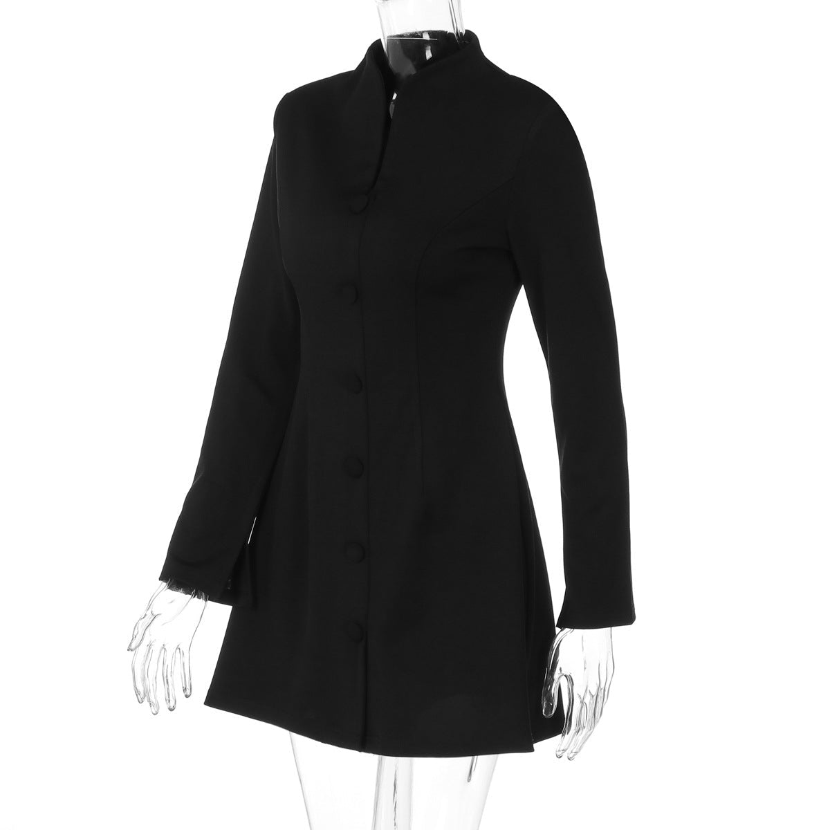 Elegant Button Front A - Line Blazer Mini Dress - Taydiane