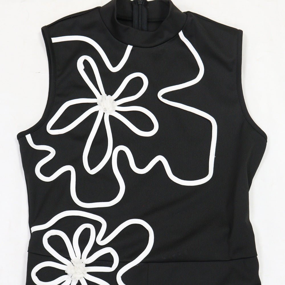Elegant Floral Design Sleeveless Jumpsuit - TayDiane