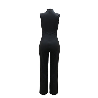 Elegant Floral Design Sleeveless Jumpsuit - TayDiane