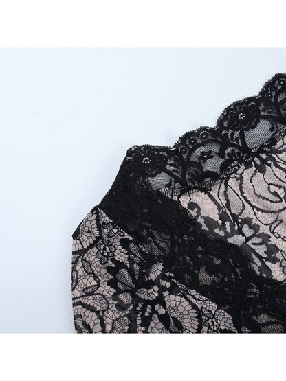 Elegant Lace Long - Sleeve Blouse - TayDiane