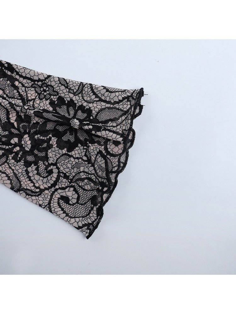 Elegant Lace Long - Sleeve Blouse - TayDiane