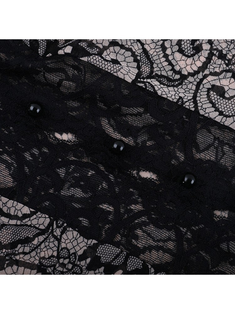 Elegant Lace Long - Sleeve Blouse - TayDiane