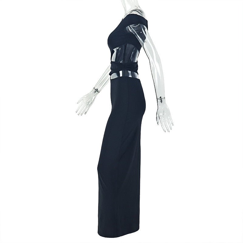 Elegant One - Shoulder Cutout Maxi Dress - Taydiane