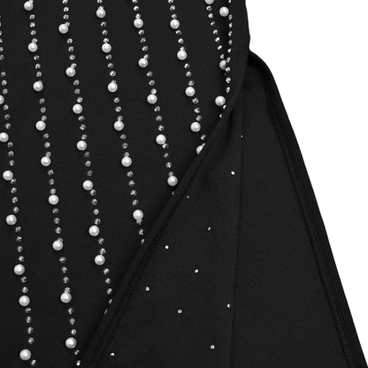 Elegant Pearl - Embellished Off - Shoulder Midi Dress - TayDiane