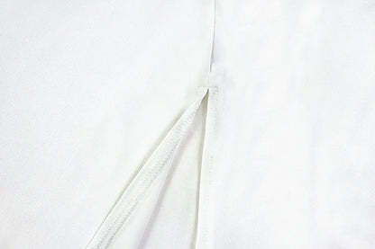 Elegant Tie Black & White Maxi Dress - TayDiane