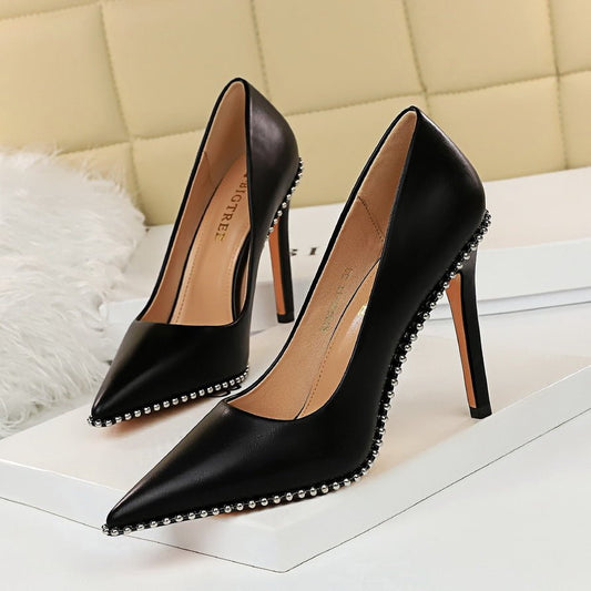 Embellished Pointed - Toe Stiletto Pumps - TayDiane