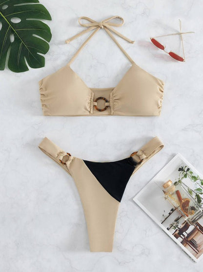 Fashion Knit Ring Detail Bikini - TayDiane