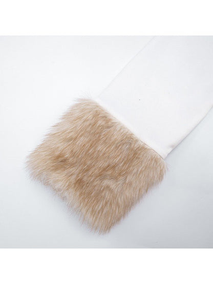 Faux Fur Collar Cropped Wrap Jacket - TayDiane