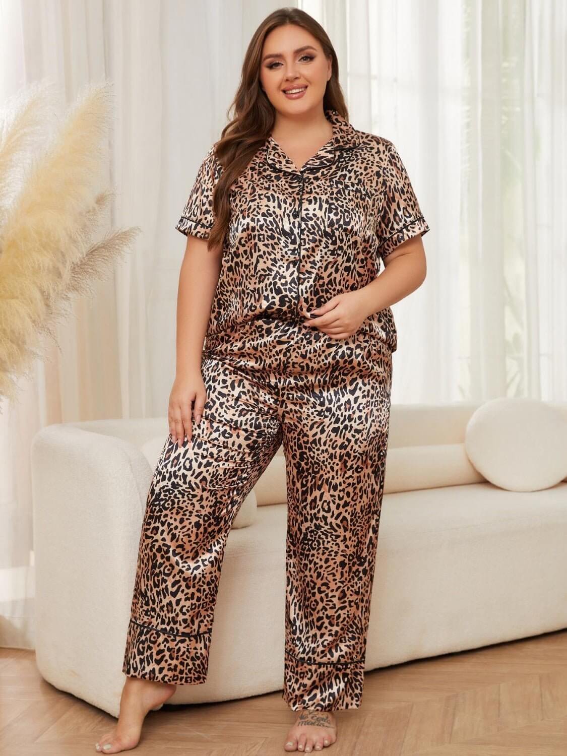 FF Leopard Top and Pants Lounge Set - TayDiane